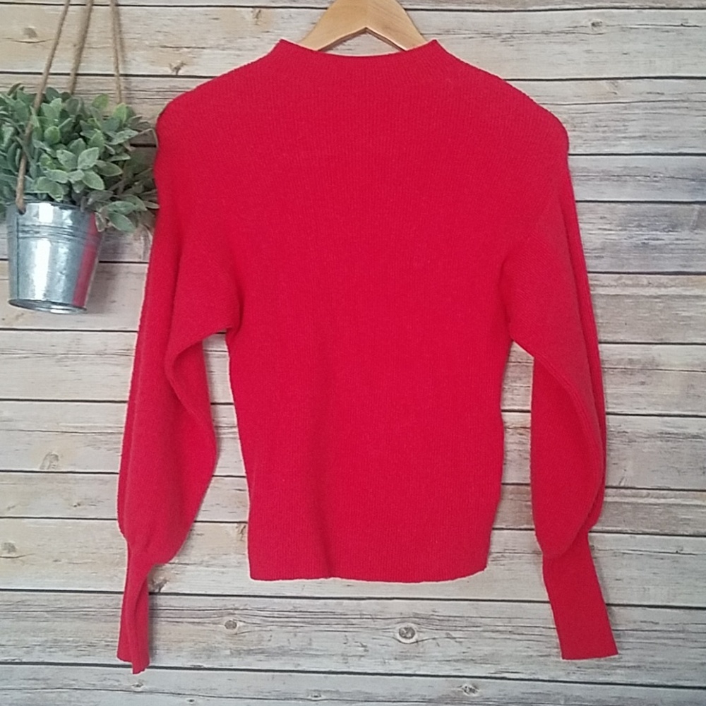 A New Day Balloon Sleeve Crewneck Pullover Sweater